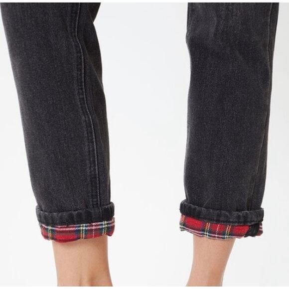 KanCan Women's 1/24 Black Denim High Rise Patchwork Distressed Boyfriend Jeans - Picture 3 of 12